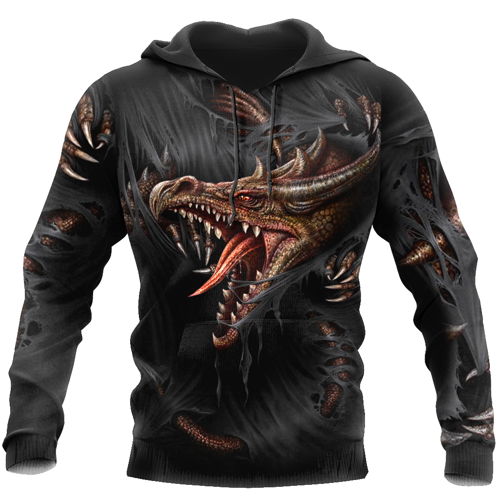 3D Armor Tattoo and Dungeon Dragon Hoodie Pi150104 - Amaze Style™-Apparel