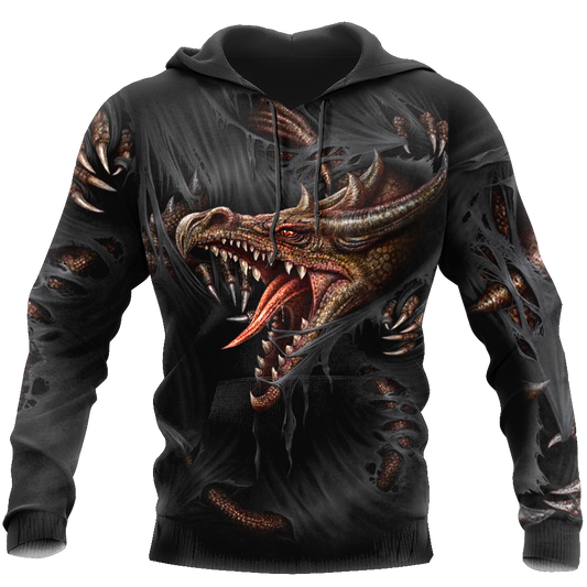 3D Armor Tattoo and Dungeon Dragon Hoodie Pi150104 - Amaze Style™-Apparel