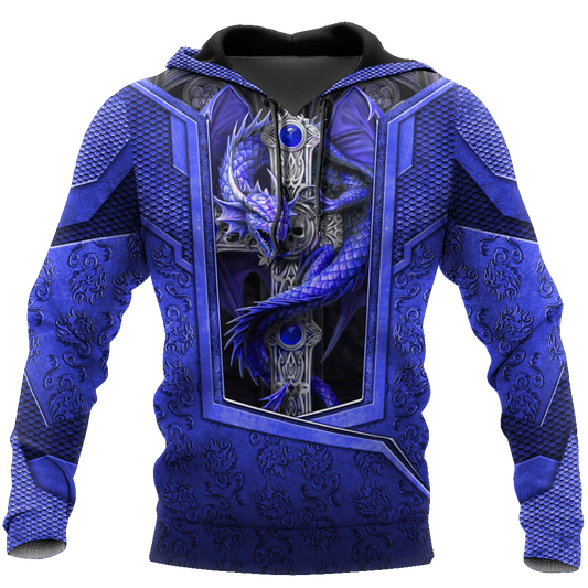 3D Tattoo and Dungeon Dragon Hoodie HAC301202-Apparel-NM-Hoodie-S-Vibe Cosy™
