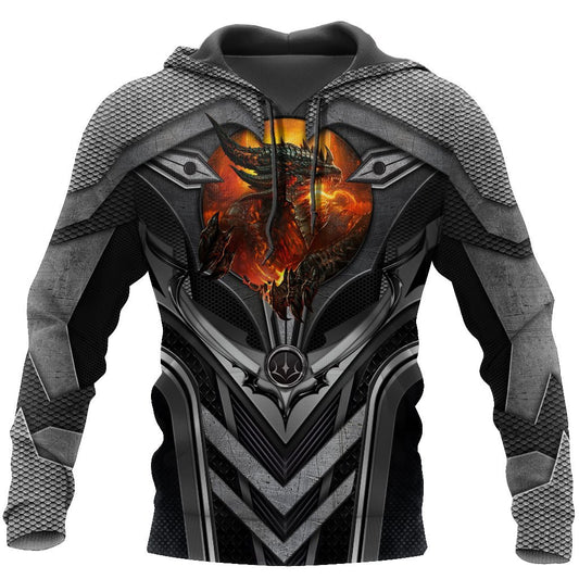 3D Tattoo and Dungeon Dragon Hoodie HAC101202-Apparel-NM-Hoodie-S-Vibe Cosy™
