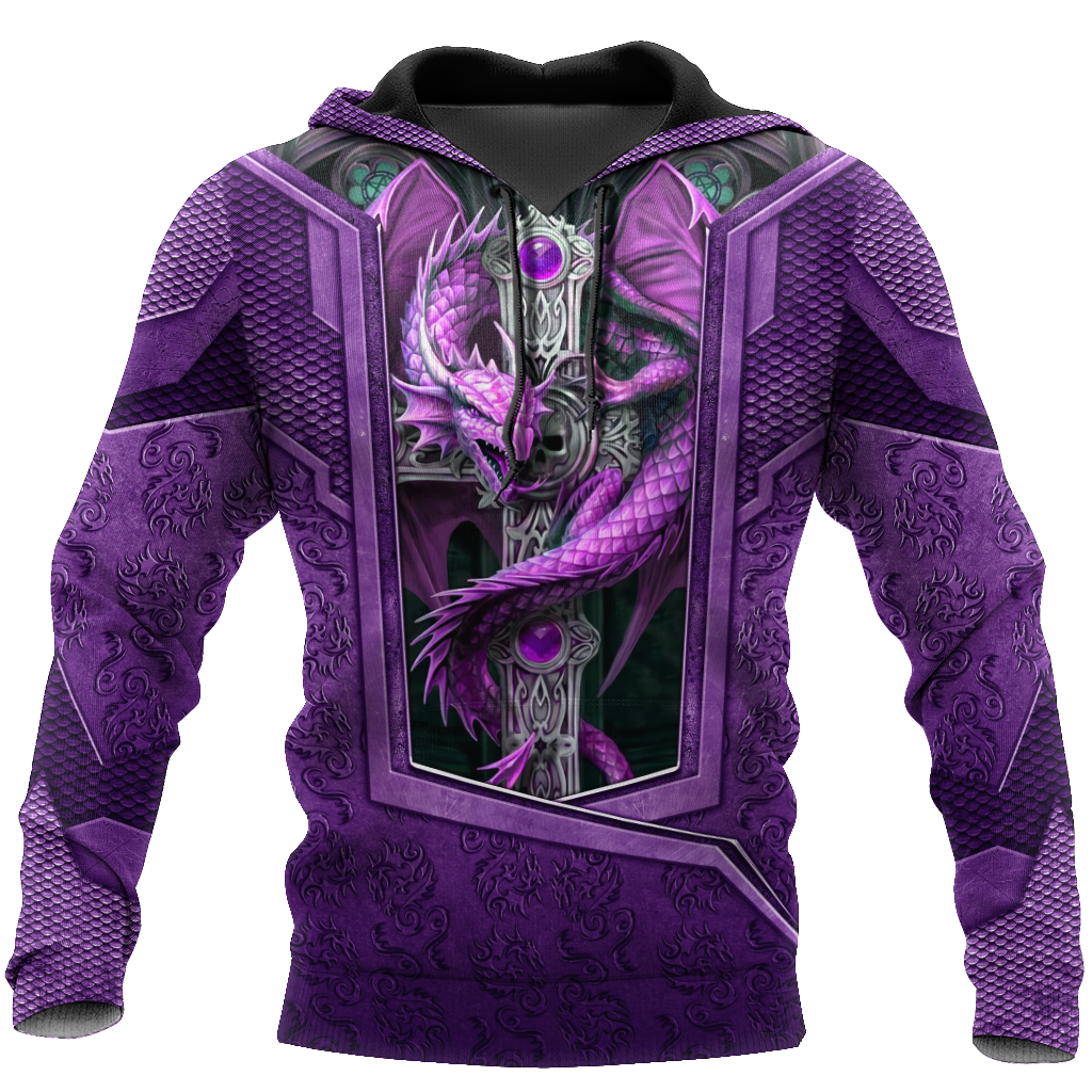 3D Tattoo and Dungeon Dragon Hoodie HAC27123-Apparel-NM-Hoodie-S-Vibe Cosy™