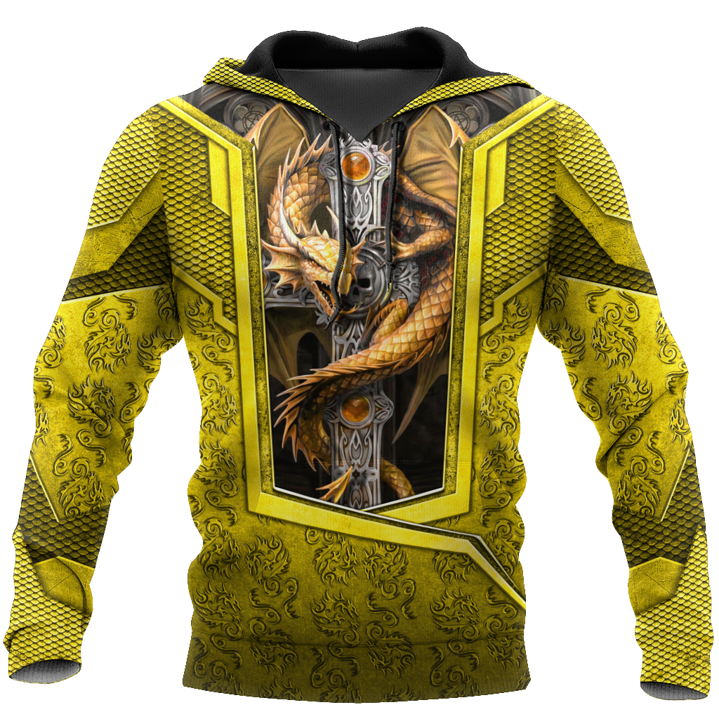 3D Tattoo and Dungeon Dragon Hoodie HAC301203-Apparel-NM-Hoodie-S-Vibe Cosy™