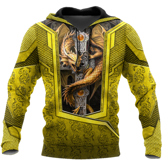 3D Tattoo and Dungeon Dragon Hoodie HAC301203-Apparel-NM-Hoodie-S-Vibe Cosy™