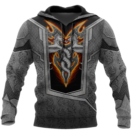 3D Tattoo and Dungeon Dragon Hoodie HAC020108-Apparel-NM-Hoodie-S-Vibe Cosy™