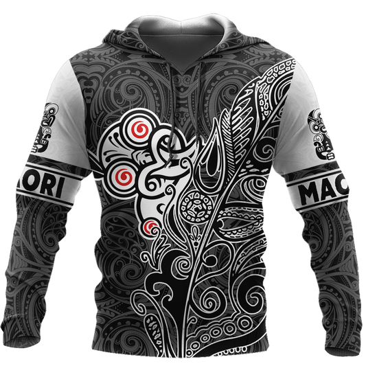 Tiki fern maori hoodie all over printed shirts for men and women AZ301201 - Amaze Style™-Apparel