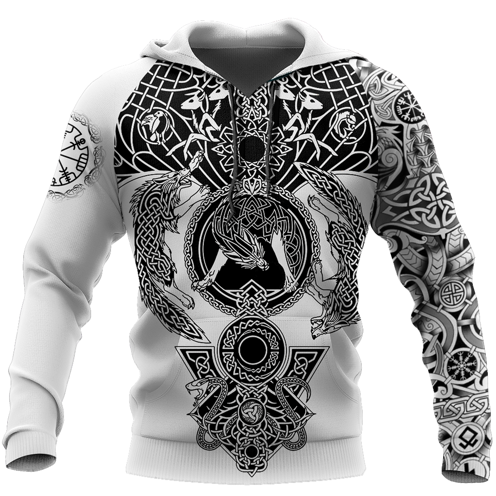 3D All Over Printed Viking Tattoo Hoodie - Amaze Style™-Apparel