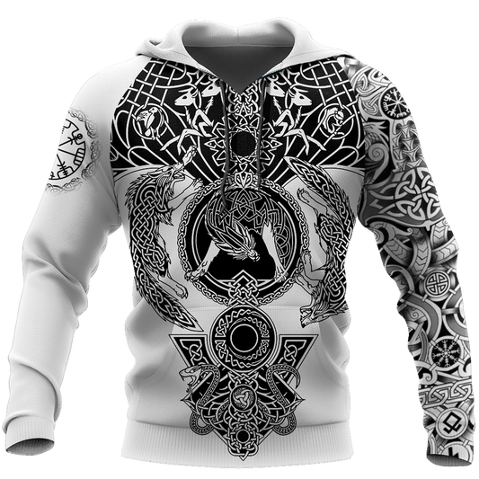 3D All Over Printed Viking Tattoo Hoodie - Amaze Style™-Apparel