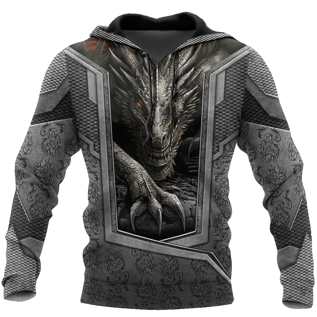 3D Tattoo and Dungeon Dragon Hoodie HAC27125-Apparel-NM-Hoodie-S-Vibe Cosy™