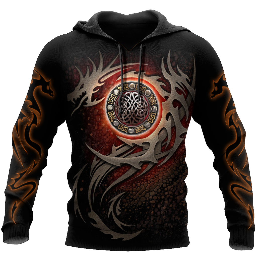 3D Armor Tattoo and Dungeon Dragon Hoodie Pi150101-Apparel-NM-Hoodie-S-Vibe Cosy™