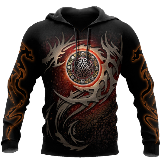 3D Armor Tattoo and Dungeon Dragon Hoodie Pi150101-Apparel-NM-Hoodie-S-Vibe Cosy™