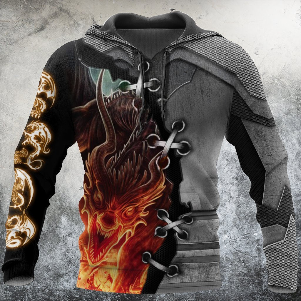 3D Tattoo and Dungeon Dragon Hoodie HAC111201-Apparel-NM-Hoodie-S-Vibe Cosy™
