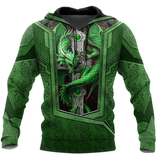 3D Tattoo and Dungeon Dragon Hoodie HAC27124-Apparel-NM-Hoodie-S-Vibe Cosy™