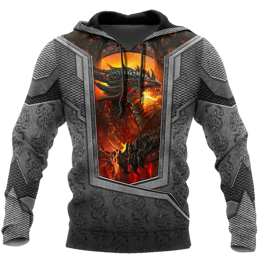 3D Tattoo and Dungeon Dragon Hoodie HAC020115-Apparel-NM-Hoodie-S-Vibe Cosy™