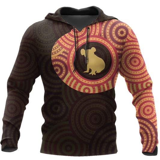 Australia In My Heart Aboriginal Tattoo Koala Hoodie Yellow AZ200201 - Amaze Style™-Apparel