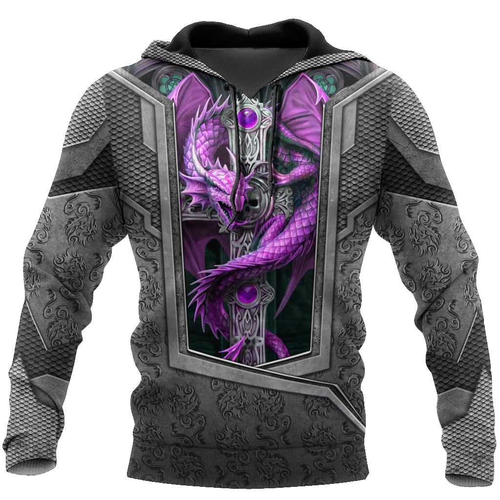 3D Tattoo and Dungeon Dragon Hoodie HAC27121-Apparel-NM-Hoodie-S-Vibe Cosy™