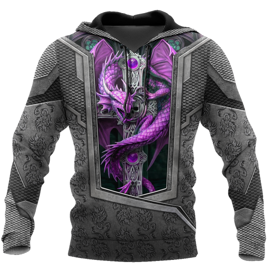 3D Tattoo and Dungeon Dragon Hoodie HAC27121-Apparel-NM-Hoodie-S-Vibe Cosy™