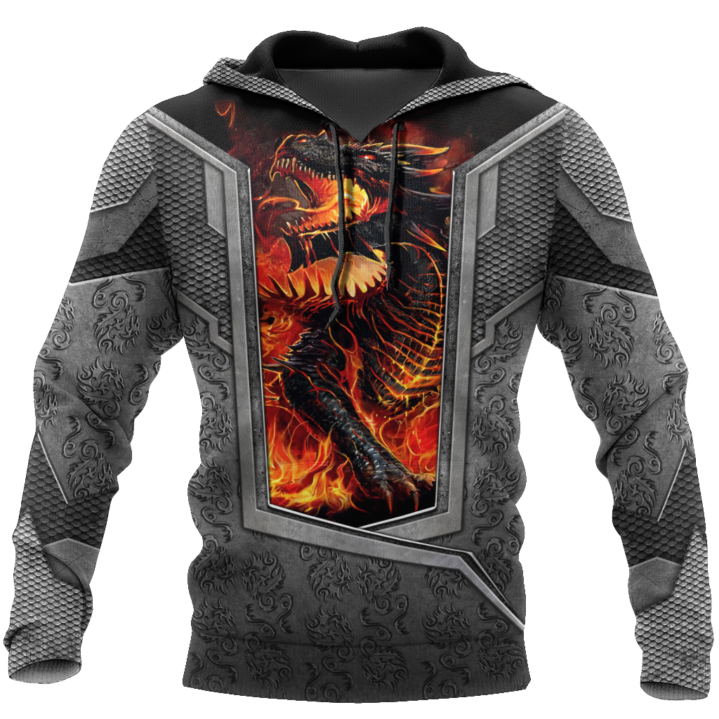 3D Tattoo and Dungeon Dragon Hoodie HAC27126-Apparel-NM-Hoodie-S-Vibe Cosy™