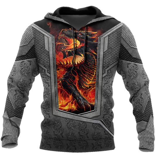 3D Tattoo and Dungeon Dragon Hoodie HAC27126-Apparel-NM-Hoodie-S-Vibe Cosy™