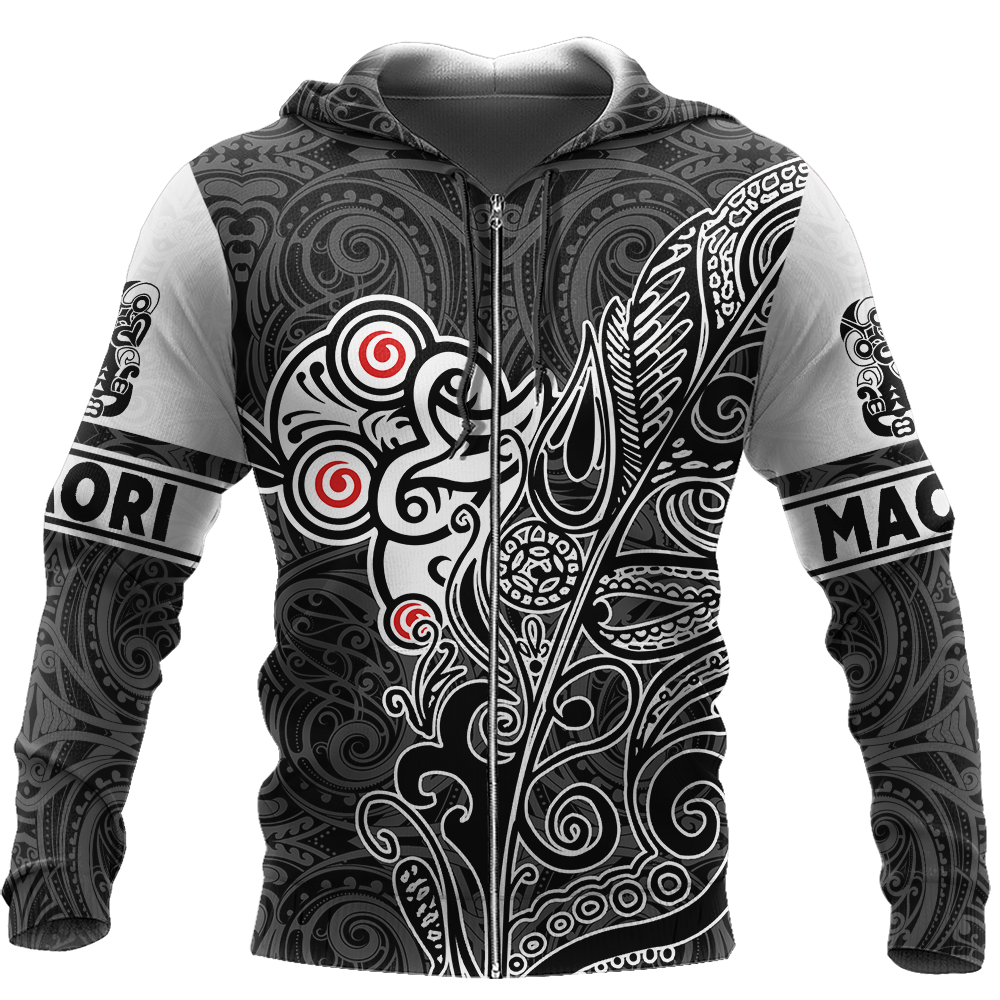 Tiki fern maori hoodie all over printed shirts for men and women AZ301201 - Amaze Style™-Apparel