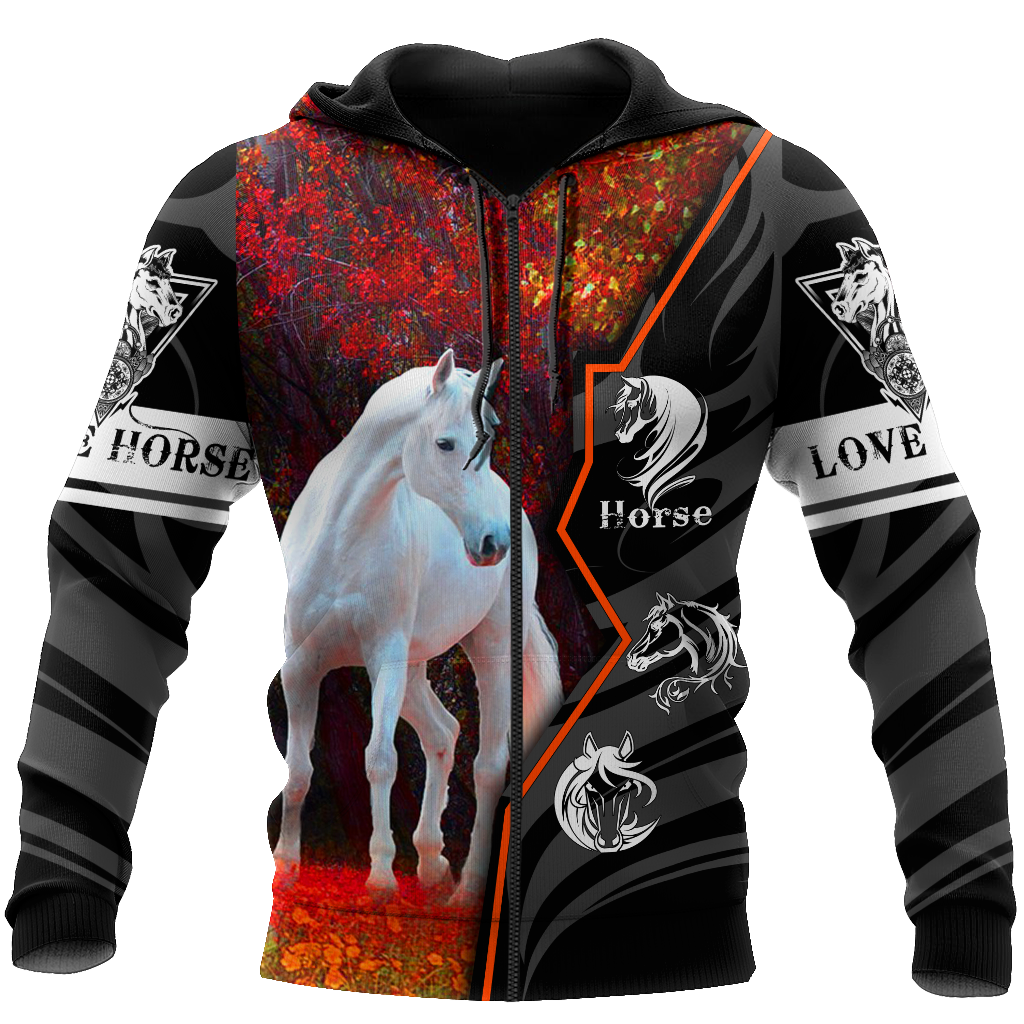 Beautiful Horse 3D All Over Printed shirt for Men and Women Pi040103-Apparel-MP-Zipped Hoodie-S-Vibe Cosy™