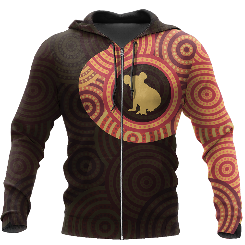 Australia In My Heart Aboriginal Tattoo Koala Hoodie Yellow AZ200201 - Amaze Style™-Apparel