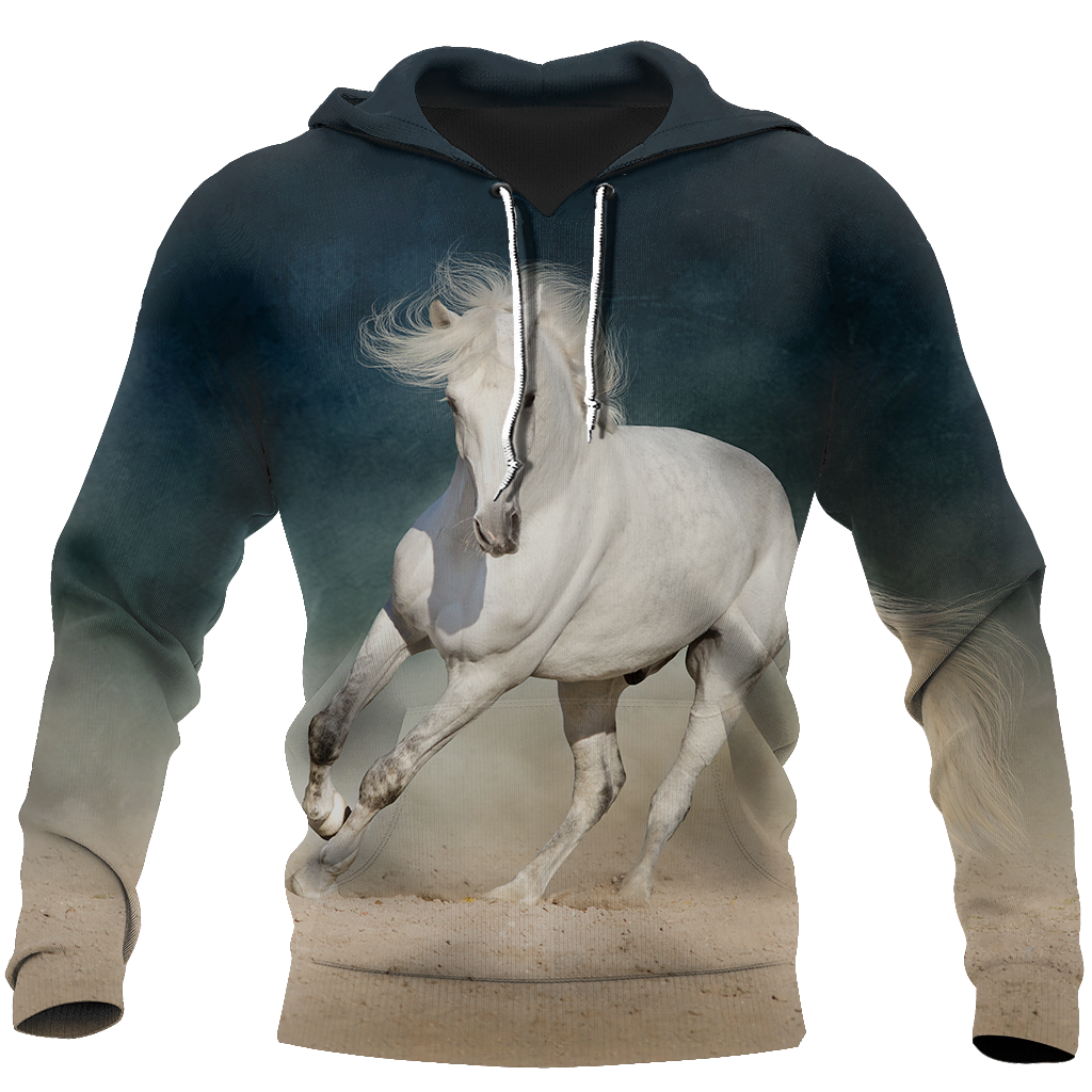 Beautiful White Horse 3D All Over Printed Shirt Hoodie For Men And Women JJ051206-Apparel-MP-Hoodie-S-Vibe Cosy™