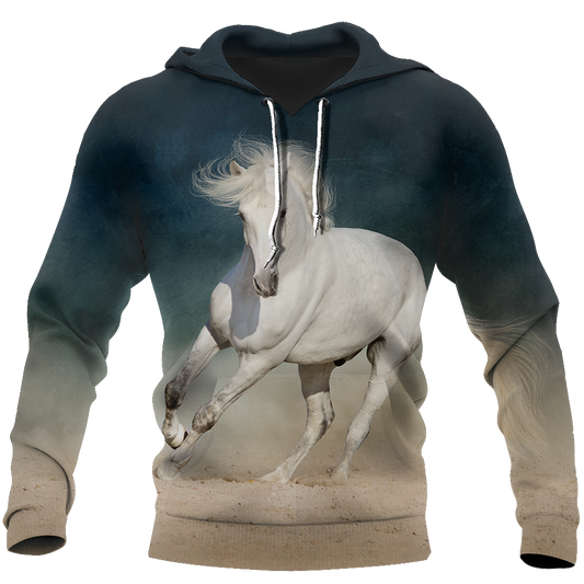 Beautiful White Horse 3D All Over Printed Shirt Hoodie For Men And Women JJ051206-Apparel-MP-Hoodie-S-Vibe Cosy™