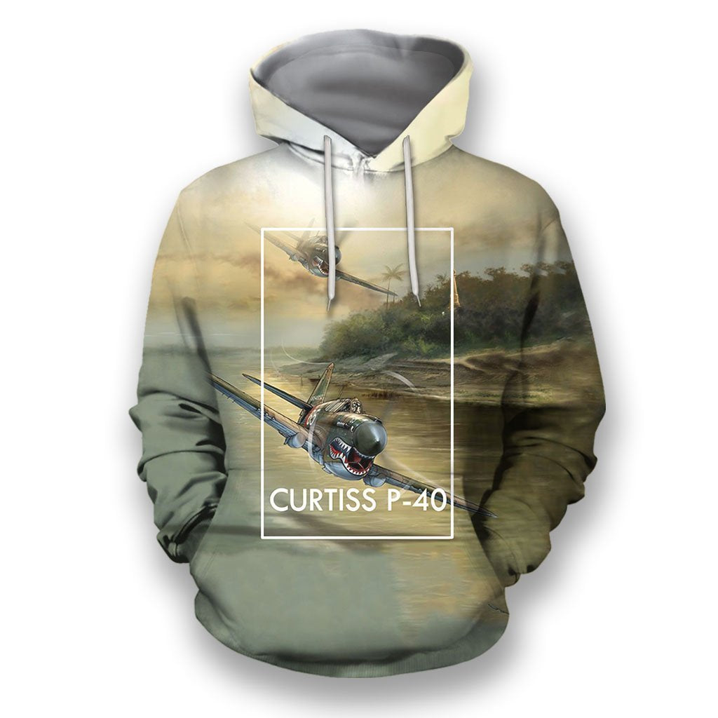 3D All Over Printed P40 Warhawk Shirt-Apparel-6teenth World-Hoodie-S-Vibe Cosy™