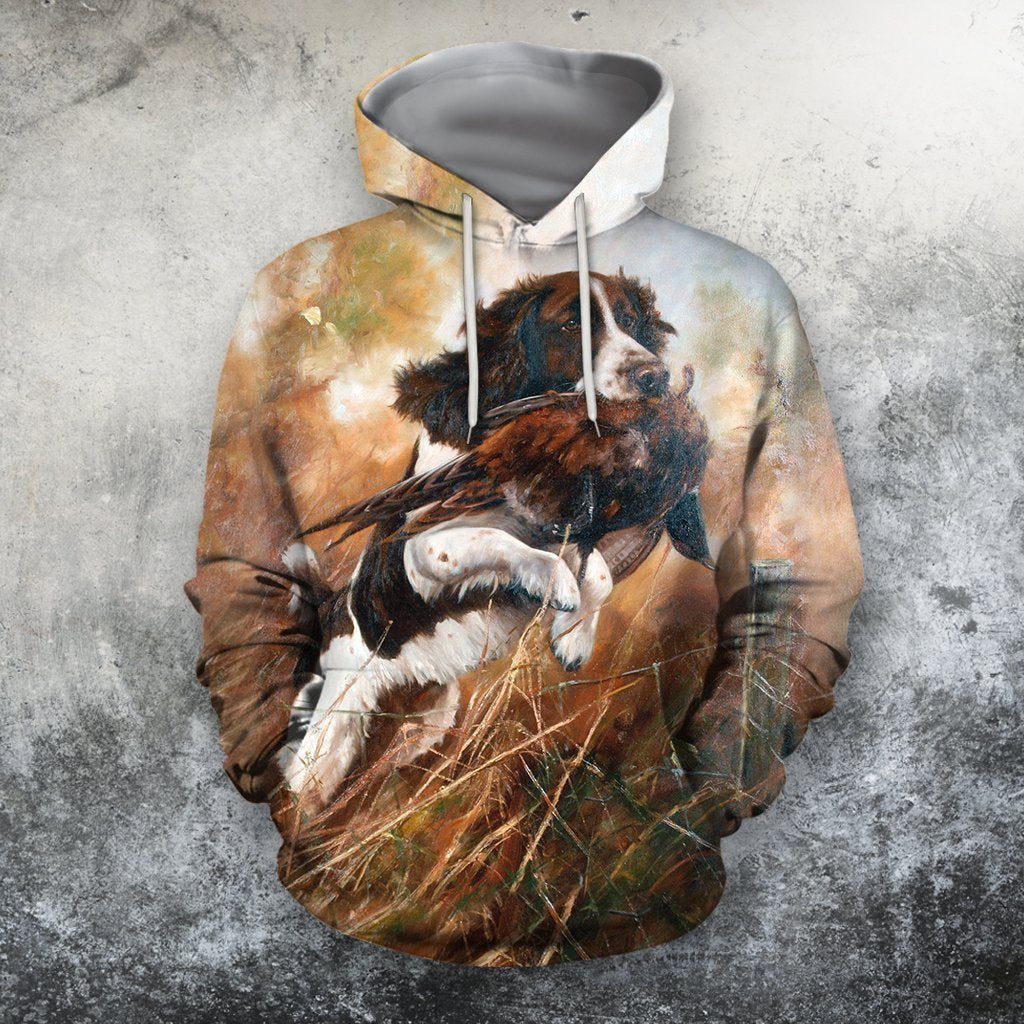 3D All Over Print Hunting Dog Pheasant Shirt Hoodie - Amaze Style™-Apparel