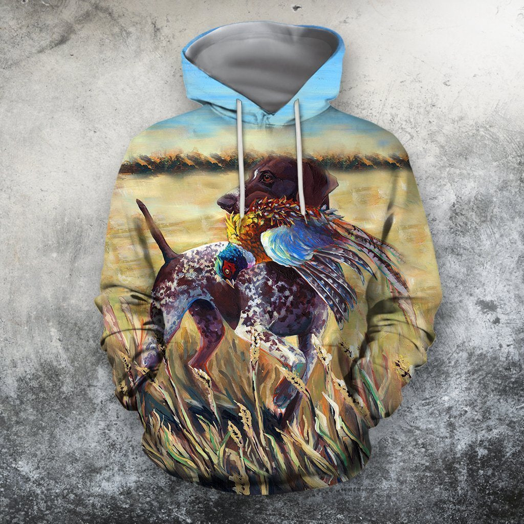 3D All Over Print Hunting Dog Pheasant  Shirts Hoodie - Amaze Style™-Apparel