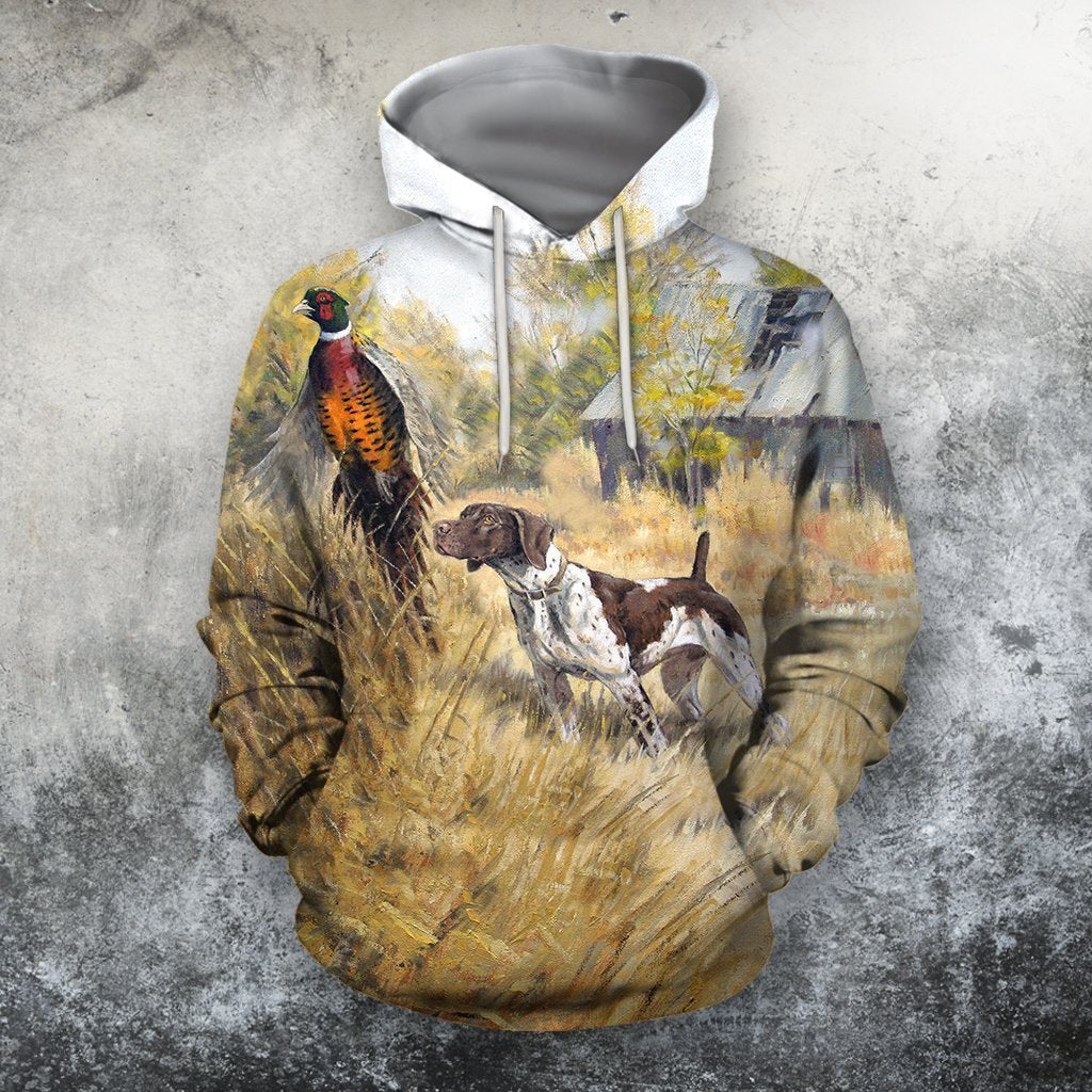 3D All Over Print Hunting Dog Pheasant Shirts Hoodie MP - Amaze Style™-Apparel