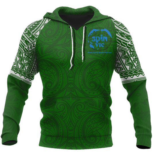 Special Green All Over Hoodie White K4 - Amaze Style™-Apparel