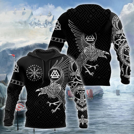 Vikings - The Raven of Odin Tattoo Special Hoodie - Amaze Style™-Apparel