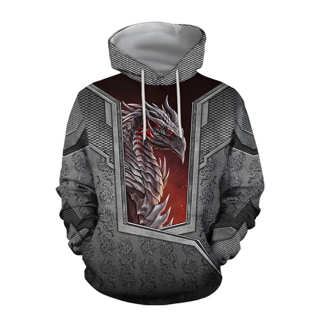 3D Tattoo and Dungeon Dragon Hoodie HAC020109-Apparel-NM-Hoodie-S-Vibe Cosy™