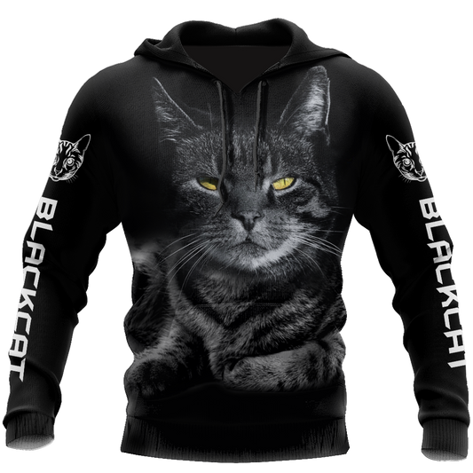 Black cat cover 3D printed shirts for men and women