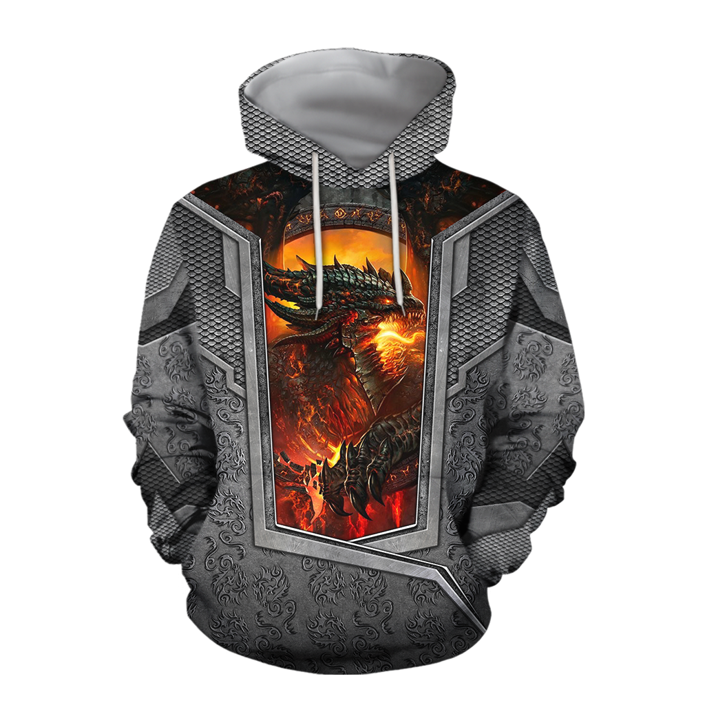 3D Tattoo and Dungeon Dragon Hoodie HAC020115-Apparel-NM-Hoodie-S-Vibe Cosy™
