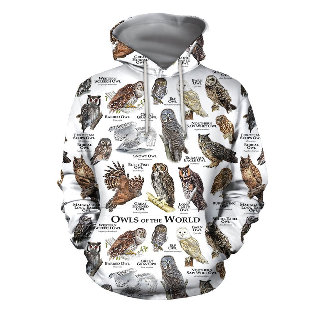 3D All Over Printed Owls of The World Shirts And Shorts - Amaze Style™-Apparel