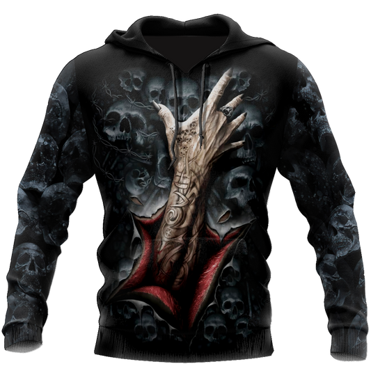 Black Skull 3D All Over Printed Shirts and short for Men and Women