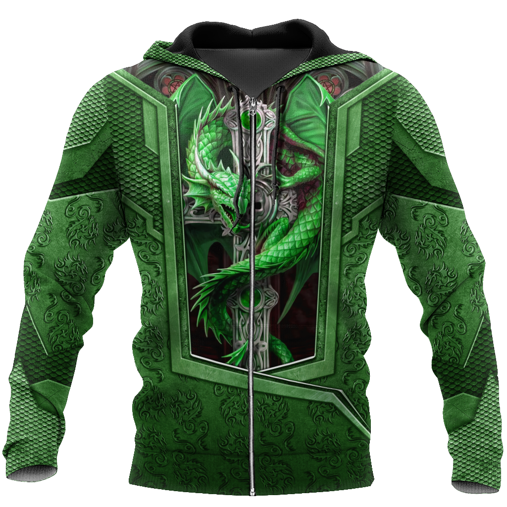 3D Tattoo and Dungeon Dragon Hoodie HAC27124-Apparel-NM-Zip hoodie-S-Vibe Cosy™