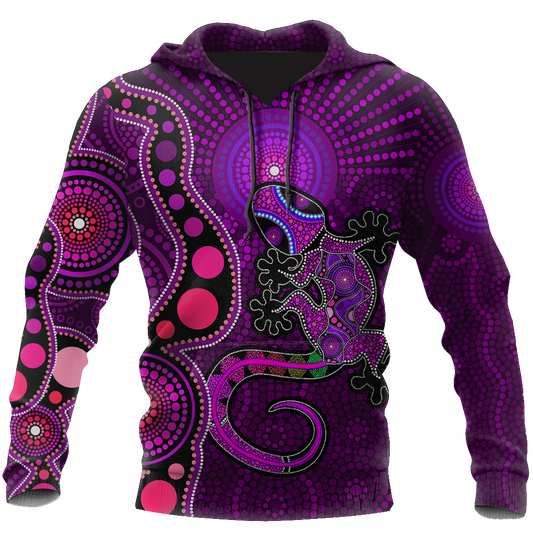 Aboriginal Australia Indigenous Purple The Lizard and The Sun shirts for men and women