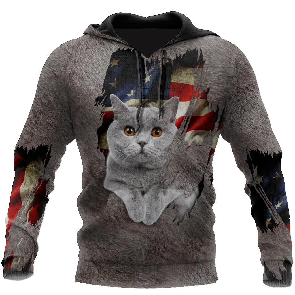 American British Shorthair cat 3D printed shirts for men and women