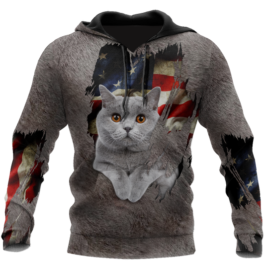 American British Shorthair cat 3D printed shirts for men and women