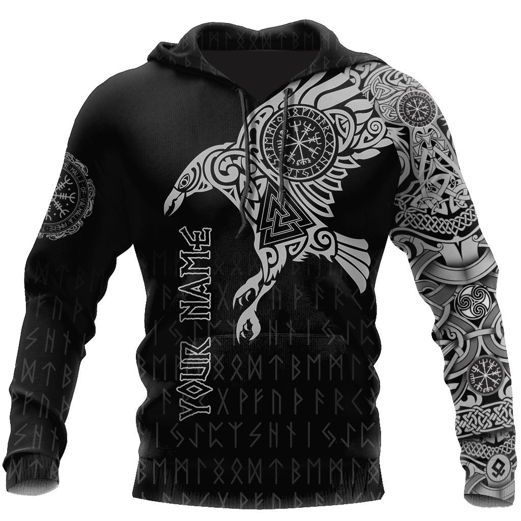 Vikings - The Raven of Odin Tattoo Custom Name