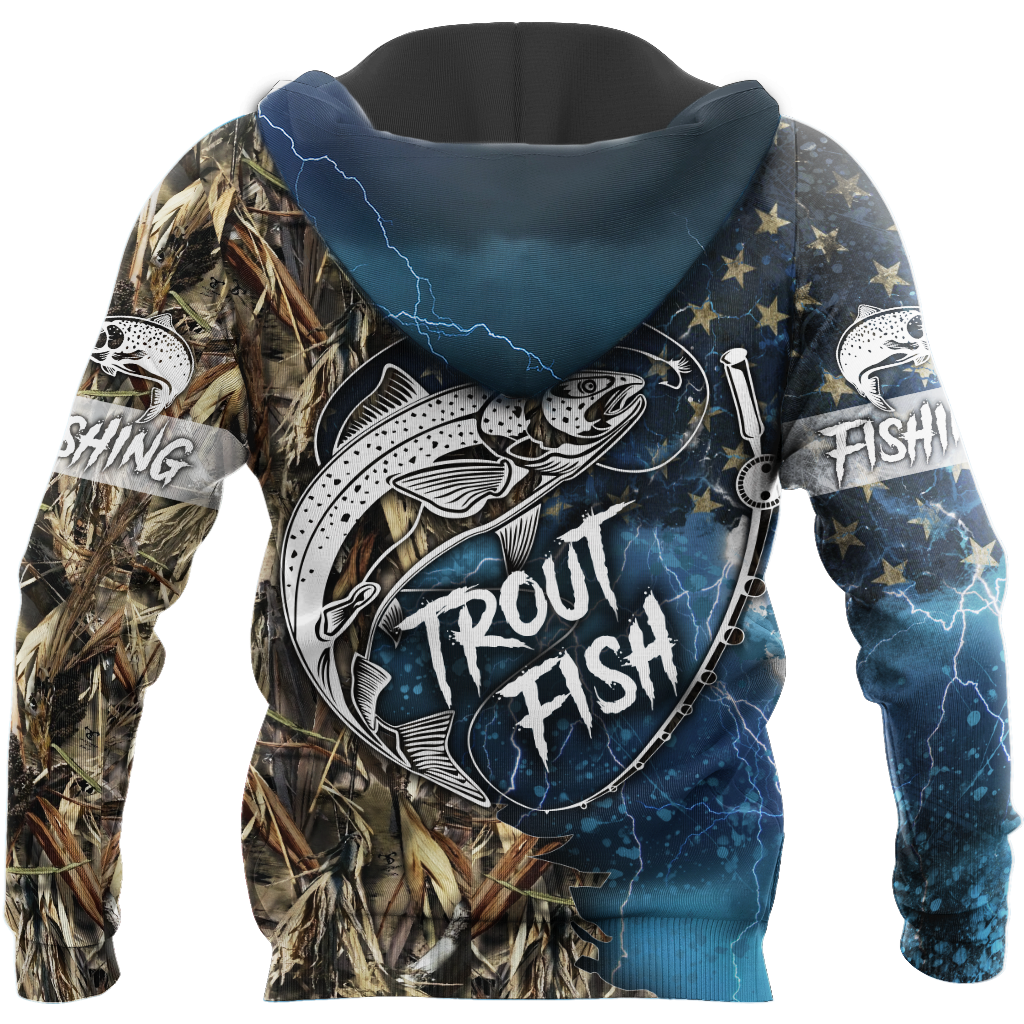 Trout Fishing 3D all over shirts for men and women blue color TR211201 - Amaze Style™-Apparel