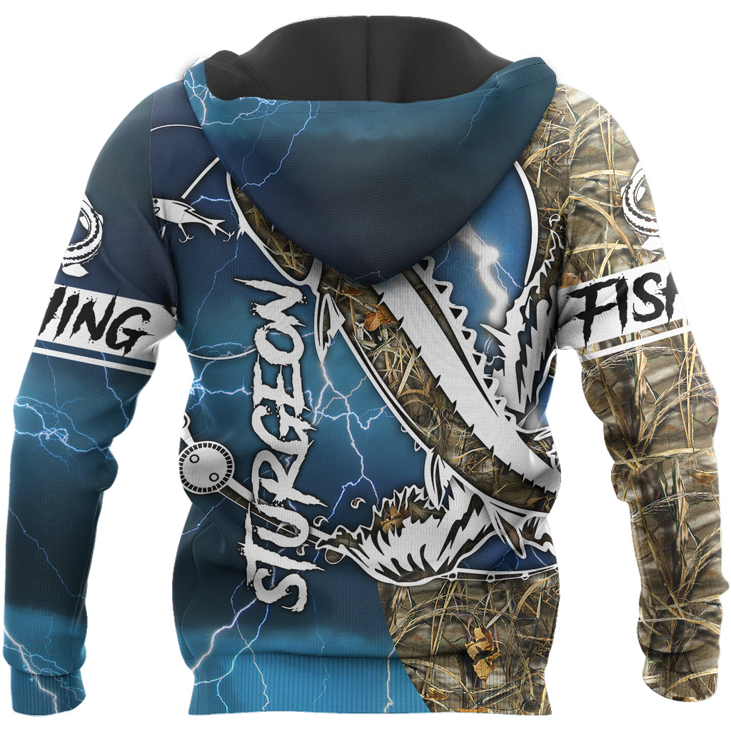 Sturgeon fishing Sport Camo Tattoos - Blue version TR070301 - Amaze Style™-Apparel