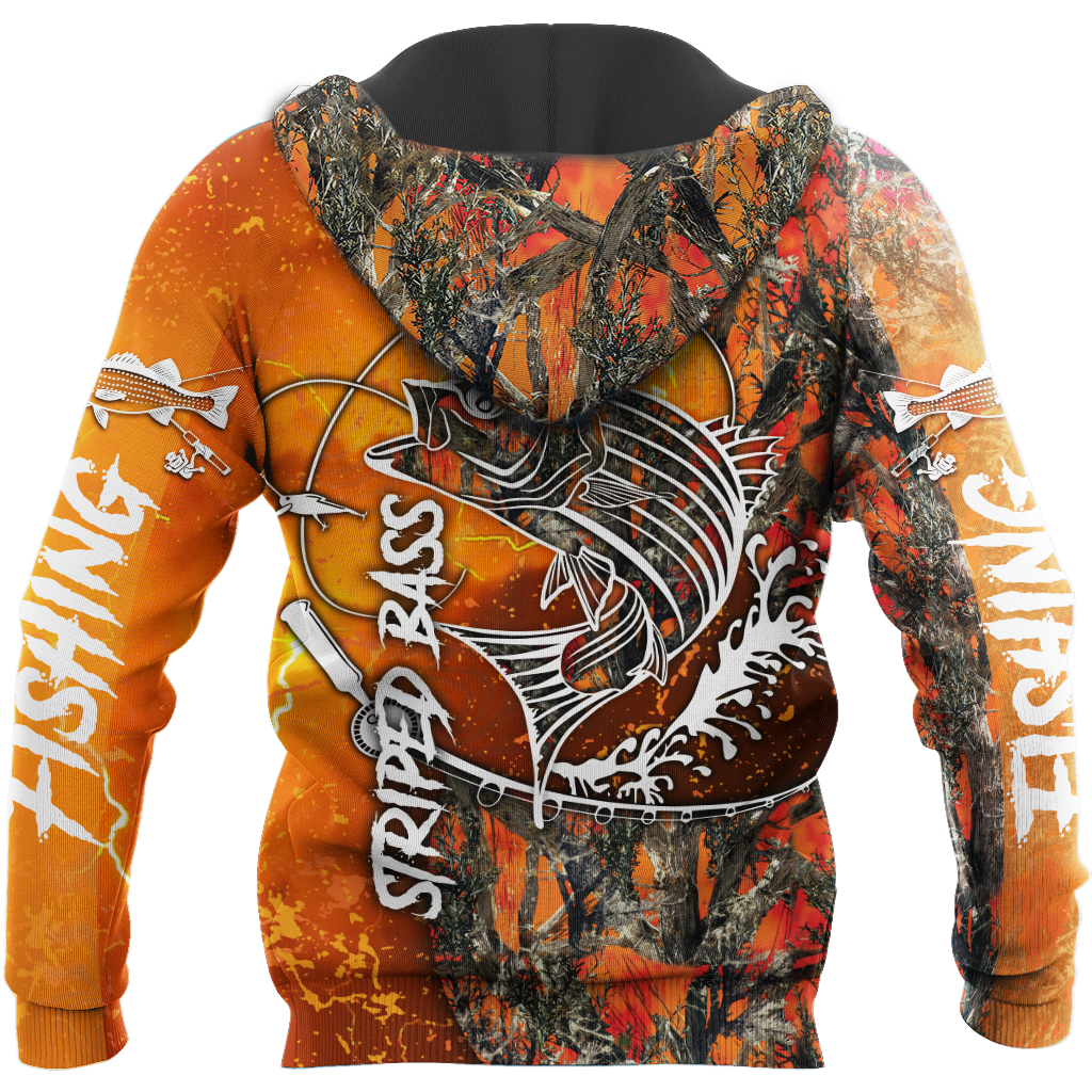 Striped Bass Fishing orange camo all over printed shirts for men and women TR271201 - Amaze Style™-Apparel
