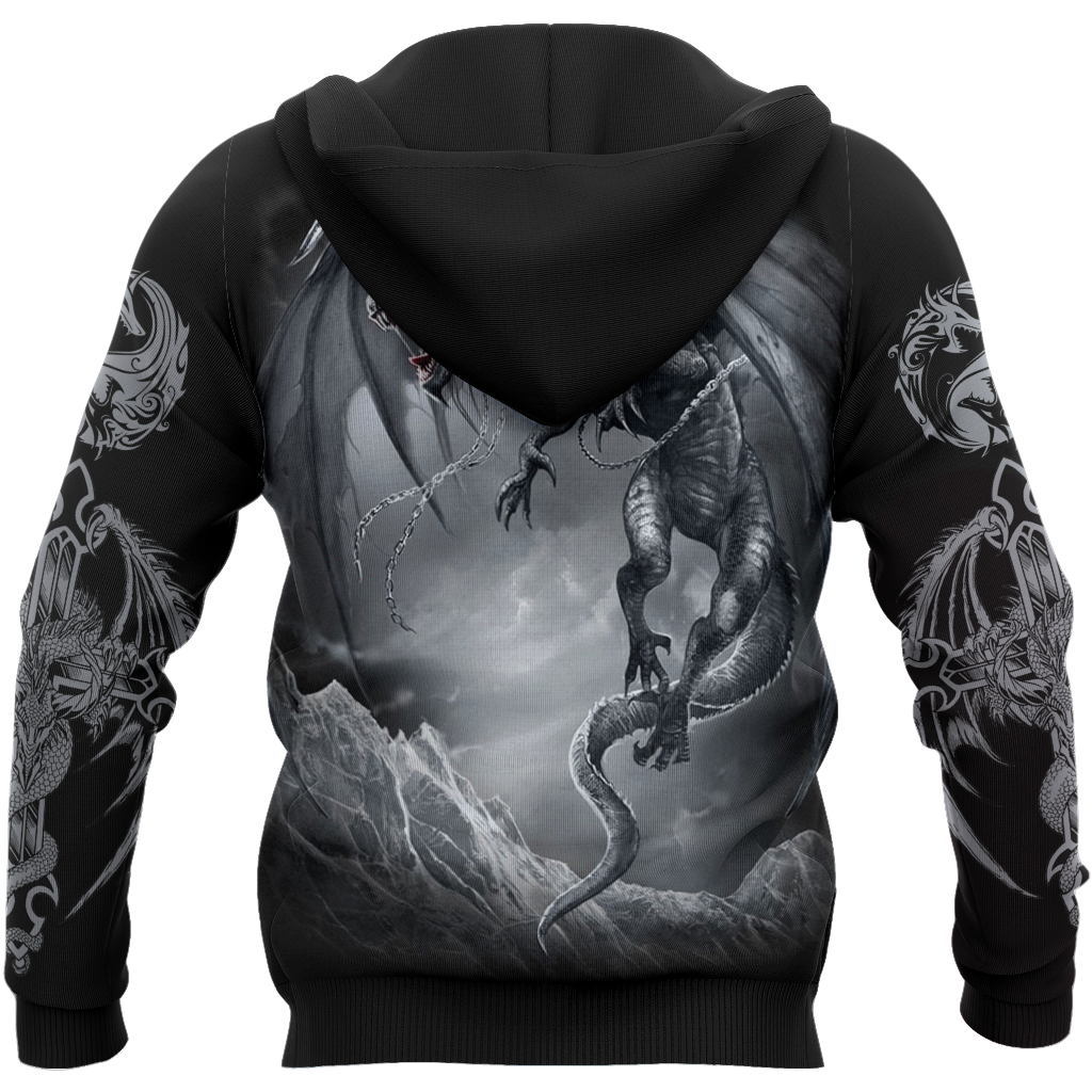 3D Armor Tattoo and Dungeon Dragon Hoodie Pi150102-Apparel-NM-Hoodie-S-Vibe Cosy™