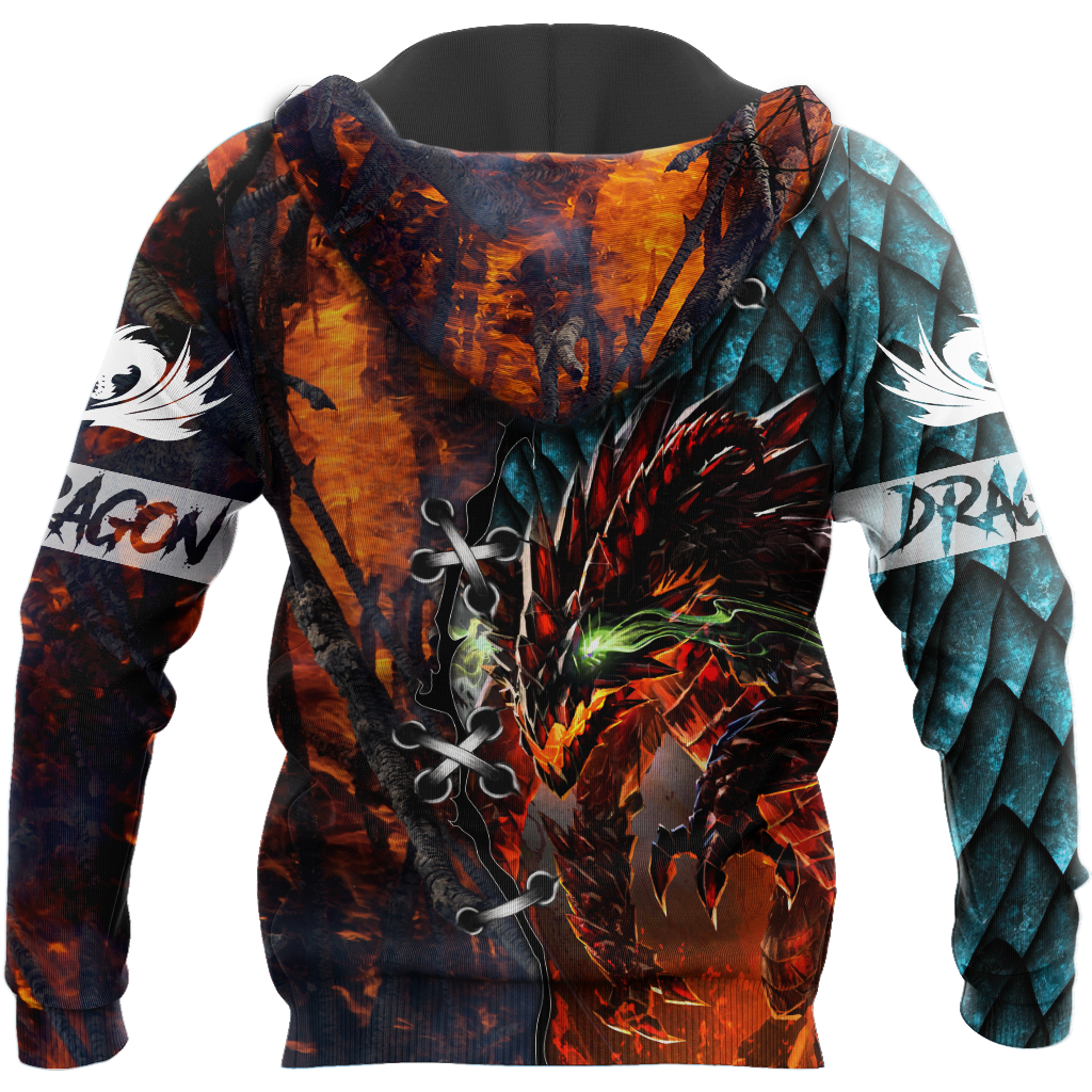 3D Tattoo and Dungeon Dragon T Shirt Hoodie TR121202-Apparel-NM-Hoodie-S-Vibe Cosy™