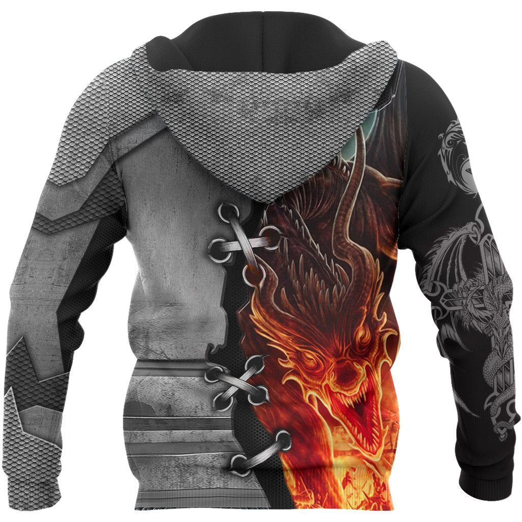 3D Tattoo and Dungeon Dragon Hoodie HAC111202-Apparel-NM-Hoodie-S-Vibe Cosy™