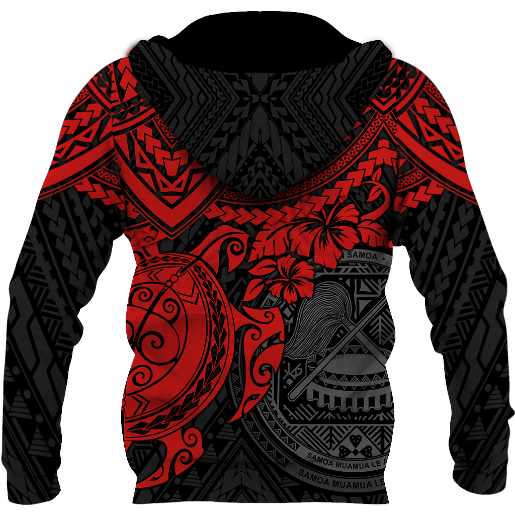 American Samoa Polynesian Hoodie Red Turtle JJ300102 PL - Amaze Style™-Apparel